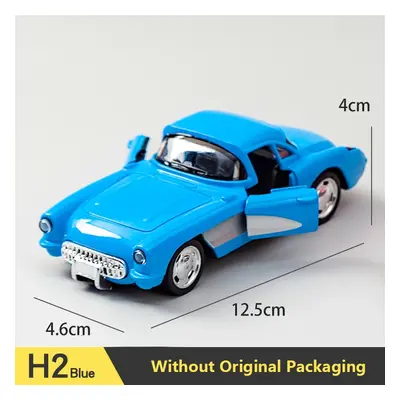 (H2Blue) 1:32 Alloy Diecast Mustang GT Classic Vintage Car Model Pull Back Car Miniature Vehicle