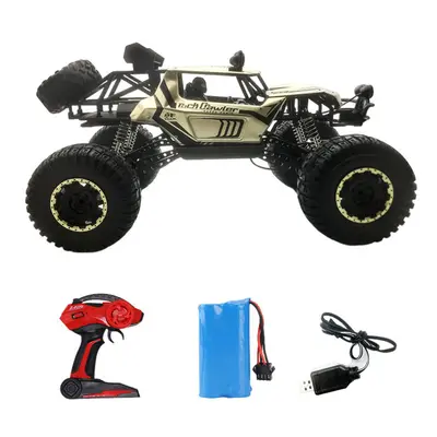 (gold) 4WD Metal Alloy Body RC Truck Off-Road 4x4 2.4G 1/8 All Terrain Large Rock Crawler Remote