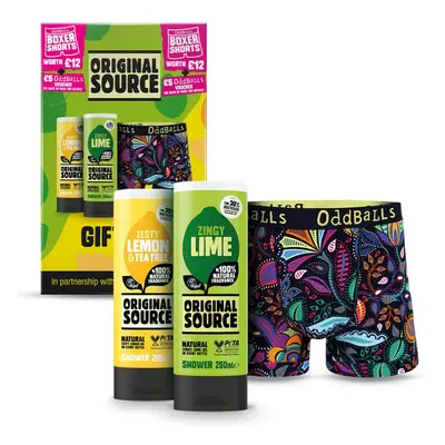 x Oddballs Gift Set, Lime Shower Gel, Lemon & Tea Tree Shower Gel, Oddballs Boxers, Gifts for Me