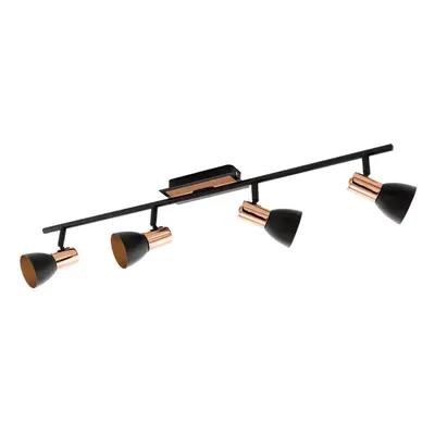 Flush Ceiling Light Colour Black Copper Shade Bulb GU10 4x3.3W Included