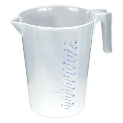 5 Litre Translucent Measuring Jug - Easy to Read Scale - Pouring Spout - Handle