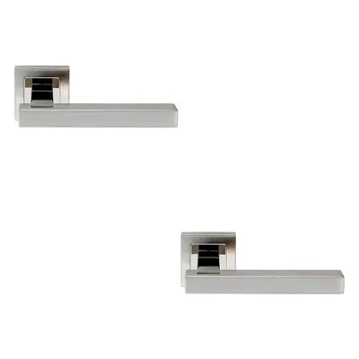 2x PAIR Square Cut Straight Bar Handle Concealed Fix Polished & Satin Steel