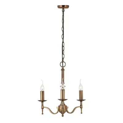 Avery Ceiling Pendant Chandelier Light Lamp Antique Brass Curved Candelabra