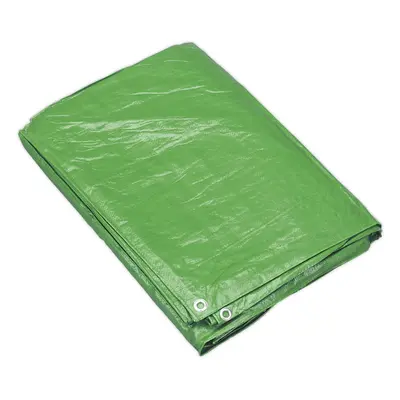 3.66m x 4.88mm Green Tarpaulin - Mould and Mildew Proof - Waterproof Cover Sheet