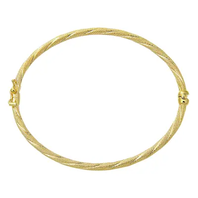 Jewelco London 9ct Yellow Gold Snake Skin Twist Bangle Bracelet 2.5mm - BNGAXL1503Y