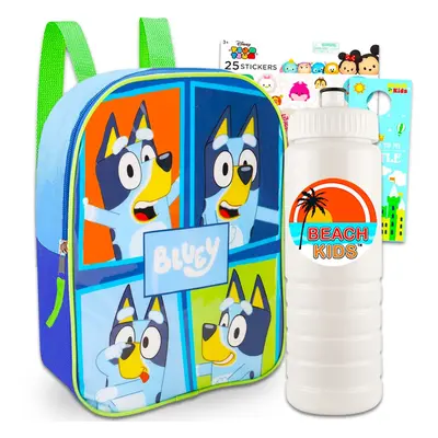 Disney Bluey Mini Backpack for Toddlers - Bundle with 11"" Bluey Mini Backpack Plus Water Bottle