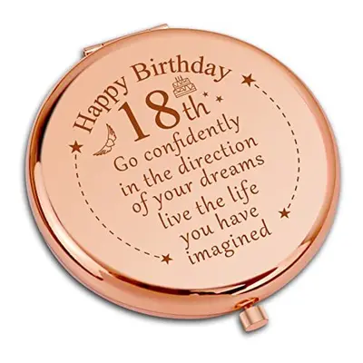 18th Birthday Gifts for Girls Folding Makeup Mirror for Her Inspirational 18th Birthday Gift for