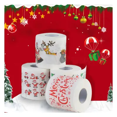 Toilet Paper Christmas Pattern Series Roll Paper Santa Claus Reindeer