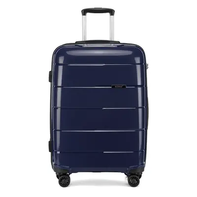 (Navy, inch) 20/24/28 Inch PP Hard Shell Suitcase Travel Trolley With TSA Lock