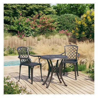 3 Piece Bistro Set Cast Aluminium Black