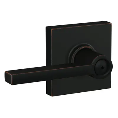 Schlage F40 LAT COL Latitude Lever with Collins Trim Bed & Bath Privacy Door Lock Aged Bronze