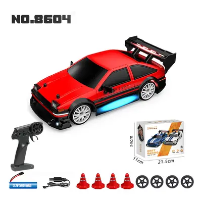 (8604 Red) RC Drift Racing AE86 1/24 4WD 30KM/h High Speed Light 2.4G Radio Controlled Car Model