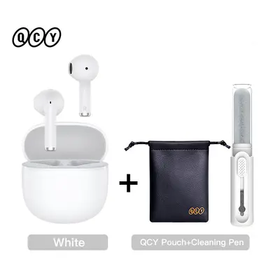 (Whi with Accessories) QCY Ailybuds Lite Wireless Earphones Bluetooth 5.3 TWS Earbuds Semi in-Ea