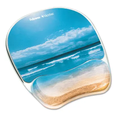 Fellowes Gel Mouse Pad with Wrist Rest 7-7/8 x 9-1/4 Sandy Beach Design