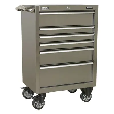 675 x x 1050mm Drawer Portable Tool Chest STAINLESS STEEL Mobile Storage