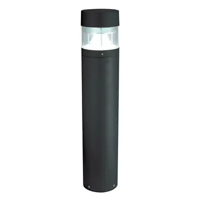 1m Tall IP65 Outdoor Lamp Post Bollard Black Round Flat Top E27 Driveway Light