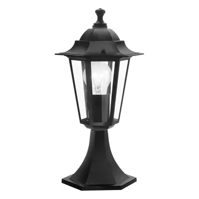 IP44 Outdoor Pedestal Light Black Aluminium x 60W E27 Bulb Porch Lamp