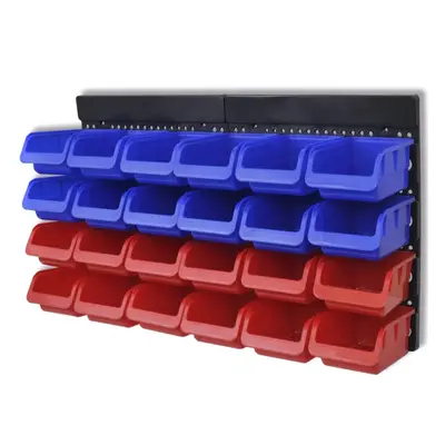 2 pcs Blue & Red Wall Mounted Garage Tool Organiser