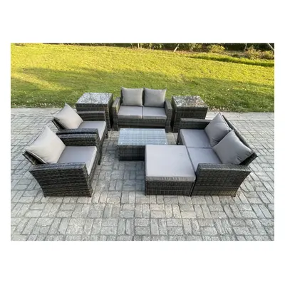 Fimous Garden Furniture Sets Pieces Outdoor Rattan Furniture Manual Wicker Patio Sofa Chair Set 