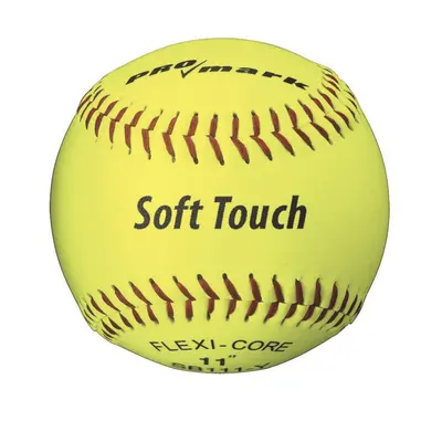 SOFTBALL-11"" OPTIC YELLOW-SOFT TOUCH