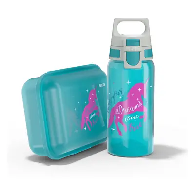 SIGG - Kids Water Bottle 0.5L & Lunchbox 1L - Viva Football Tag Set