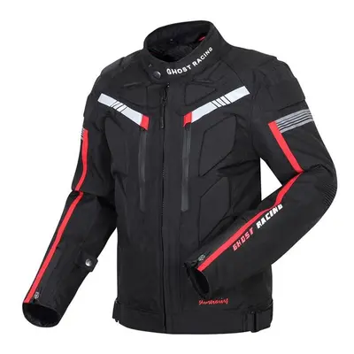 (Black, XL) Motorcycle Jackets Men Motocross Riding Jacket with Armor Motorbike Protective Pads 