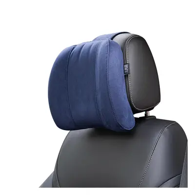 (Blue) Forbell Car Headrest Neck Pillow Suede Fabric Car Neck Headrest Pillow