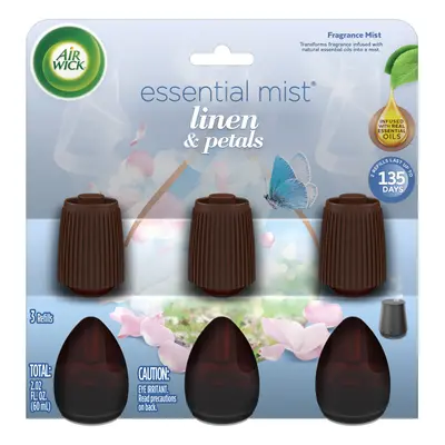 Air Wick Essential Mist Refill 3ct Linen & Petals Air Freshener Essential Oils