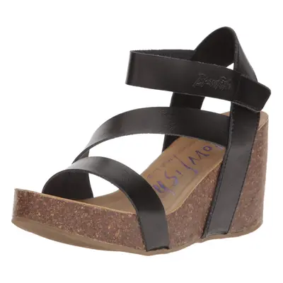 Blowfish Malibu Women's Hapuku Wedge Sandal Black Dyecut 6M