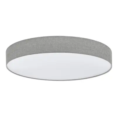 Flush Ceiling Light Colour White Shade Grey White Fabric Linen Plastic LED 60W