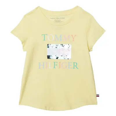 Tommy Hilfiger Girls' Short Sleeve T-Shirt with Flip Sequin Design Co