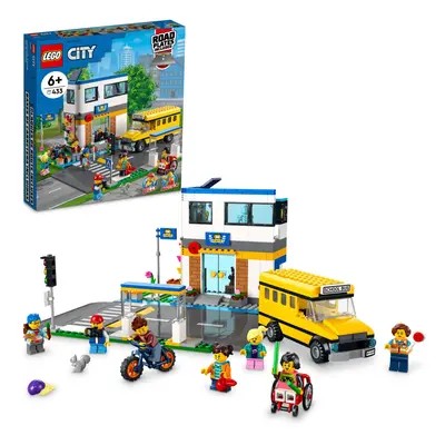 LEGO City School Day Building Kit; Toy School Playset with Cit