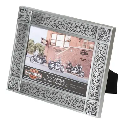 Harley-Davidson Tire Tread Tin Plated Picture Frame -Holds x Photo