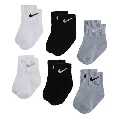 NIKE Kids' Toddler Mid Cut Quarter Gripper Socks White/Black/Grey 3