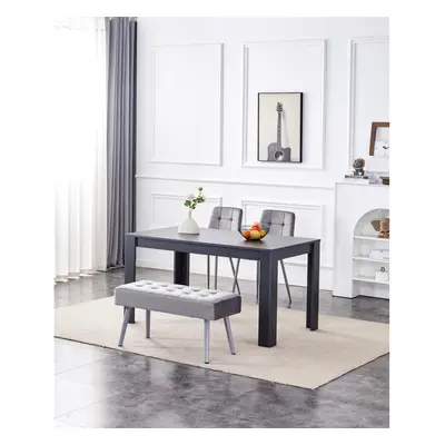 Dining Table and Chairs With Bench Dark Grey Table Grey Velvet Chairs Wood Table Dining Set Furn