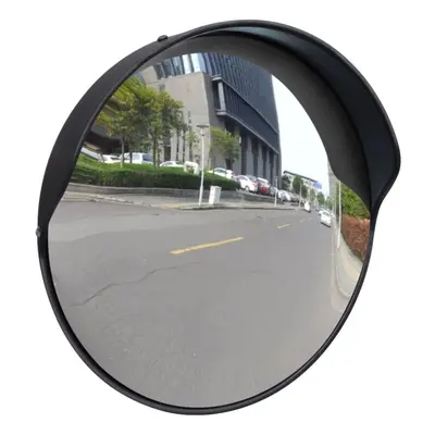 vidaXL Convex Traffic Mirror Outdoor Traffic Safety Mirror PC Plastic Black