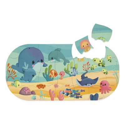 Children's Puzzle-28 Floating Pieces-Bath Toy-Easy to Store-Sea Animal-Themed Puzzle-3 Years +, 