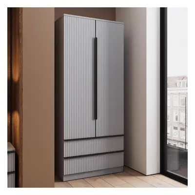 FWStyle Door Drawer Wardrobe Ripple Effect Dark Grey