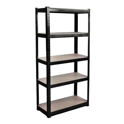 (Black) Tier Garage Storage Rack Adjustable Shelving Unit