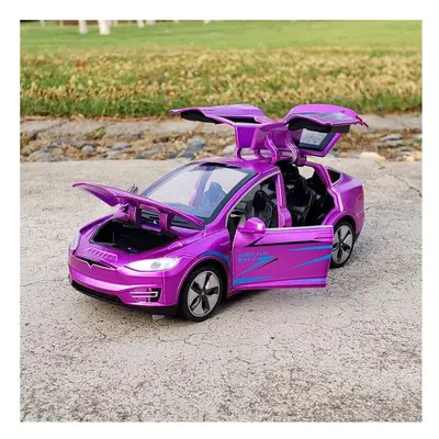 (model x purple) 1:32 Model X Model SUV Alloy Car Model Diecasts Metal Simulation Toy Vehicles C