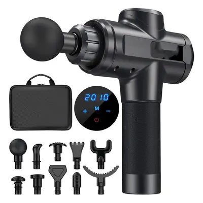 (Black) Muscle Massage Gun Deep Tissue Percussion Massager - Portable Handheld Sports Massager