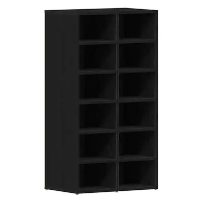 vidaXL Shoe Rack Black Oak 54x34x100.5 cm Engineered Wood shoe storage