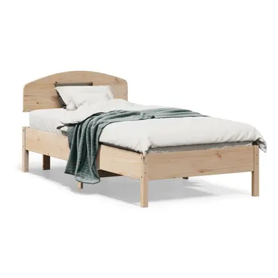 (90 x cm) vidaXL Bed Frame with Headboard Bedstead Bed Base 140x190 cm Solid Wood Pine