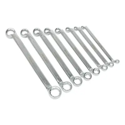 8pc Slim Handled DEEP OFFSET Ring Spanner Set - Point Metric Double Ended