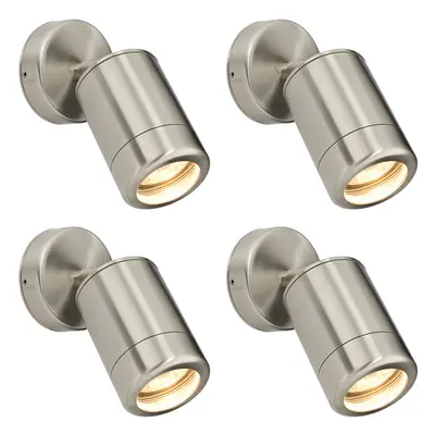 4 PACK Adjustable IP65 Spotlight - 7W LED GU10 - Marine Grade Stainless Steel