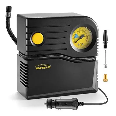 WindGallop Car Tyre Pump, Small 12V Analogue Tyre Inflator Air Compressor Car Pump, Electric Bik