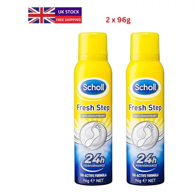 (Antiperspirant Spray (2 x 96g)) Scholl Fresh Step - Hour Freshness Foot Spray