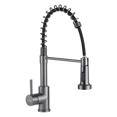 (Grey) Commercial Swivel Pull out Kitchen Tap Mixer Tap Faucet