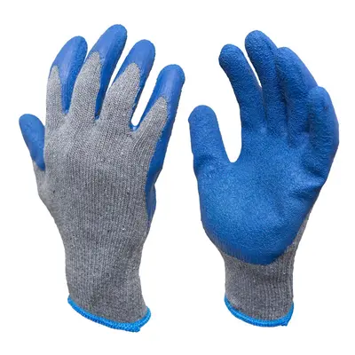 G & F Products Rubber Latex Coated Work Gloves for Construction, Blue, Crinkle Pattern, small (S