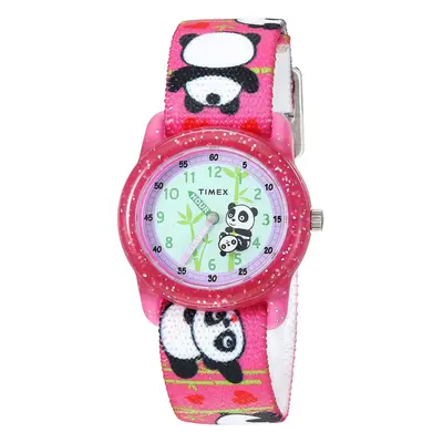 Timex Girls TW7C77100 Time Machines Pink/Pandas Elastic Fabric Strap Watch